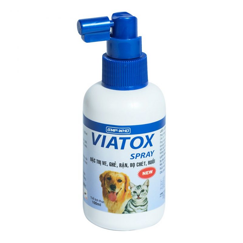 Xịt ve rận chó mèo Viatox - 100ml - Mèo Cún